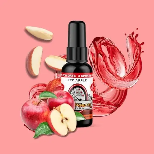 BluntPower Red Apple xonani va mashina uchun konsentrlangan havo tozalagichi - Yog' asosidagi diffuzor purkagich shishasi - Uzoq muddatli hammom, mashina havo tozalagichi va hid yo'qotuvchi (1 dona) - BLUNTPOWER