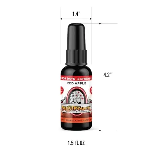 BluntPower Red Apple xonani va mashina uchun konsentrlangan havo tozalagichi - Yog' asosidagi diffuzor purkagich shishasi - Uzoq muddatli hammom, mashina havo tozalagichi va hid yo'qotuvchi (1 dona) - BLUNTPOWER (1)