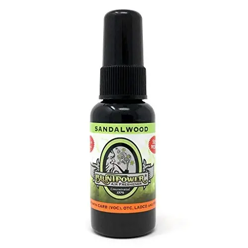 BluntPower (Sandalwood, 1 Pack) Xona va mashina uchun konsentrlangan havo tozalagich spreyi - Yog 'asosidagi diffuzor spreyi butilkasi - Uzoq muddatli hammom spreyi, avtomobil havo tozalagichi va hid yo'qotuvchi sprey - 1