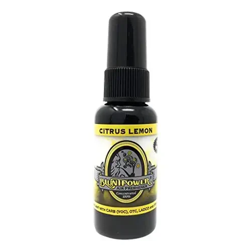 BluntPower (Sitrus limon, 1 dona) Xona va mashina uchun konsentrlangan havo tozalagichi spreyi - Yog' asosidagi diffuzor spreyi shishasi - Uzoq muddatli hammom spreyi, mashina uchun havo tozalagichi va hid yo'qotuvchi spreyi - 1