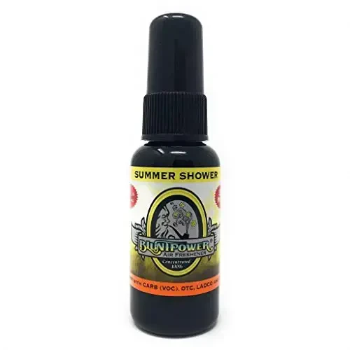 BluntPower (Summer Shower, 1 Pack) Xona va mashina uchun konsentrlangan havo tozalagichi spreyi - Yog‘ asosidagi diffuzor spreyi butilkasi - Uzoq muddatli hammom spreyi, mashina uchun havo tozalagichi va hidni yo‘qotuvchi sprey - BLUNT POWER