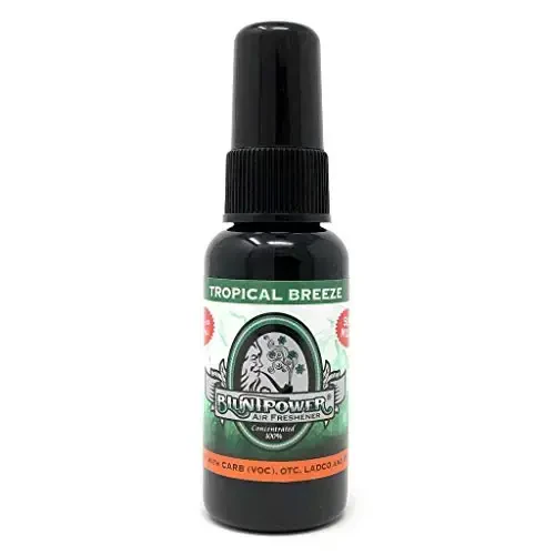 BluntPower (Tropical Breeze Green, 1 Pack) Concentrated Air Freshener for Room and Car Spray - Oil-Based Diffuser Spray Bottle - Long-Lasting Bathroom Spray, Car Freshener, & Odor Eliminator Spray - 1