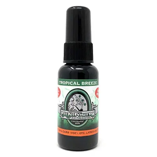 BluntPower (Tropical Breeze Green, 1 Pack) Concentrated Air Freshener for Room and Car Spray - Oil-Based Diffuser Spray Bottle - Long-Lasting Bathroom Spray, Car Freshener, & Odor Eliminator Spray - 1