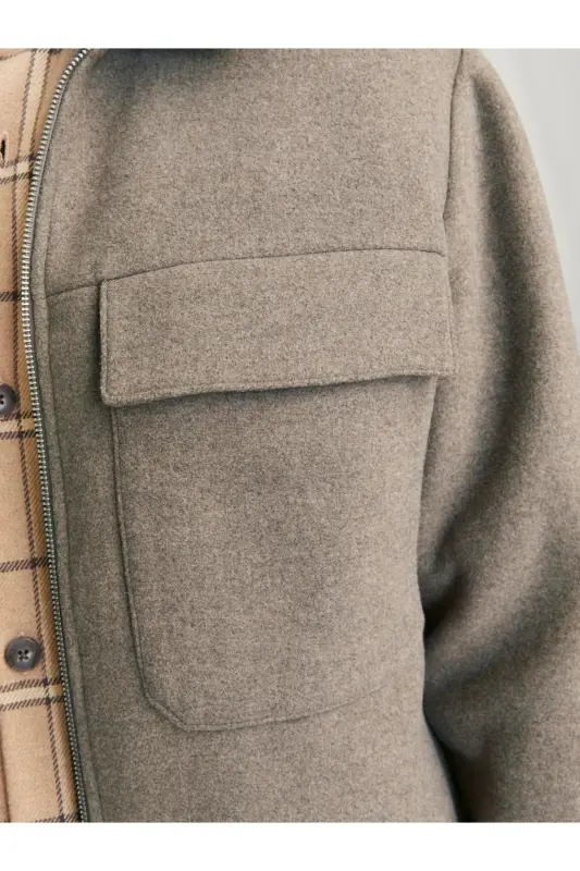 Blurussel Wool Men's Beige Cashmere Jacket 12259393-Beige - 3