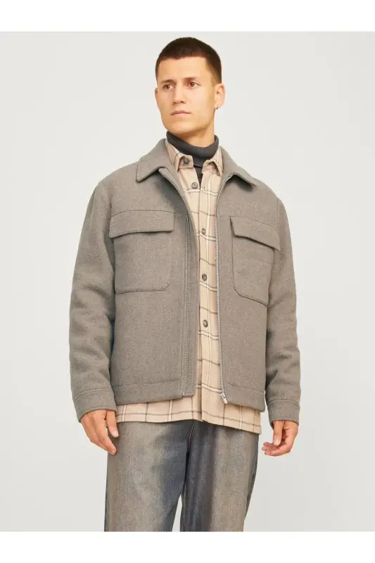 Blurussel Wool Мужской Бежевый Кашемировый Пиджак 12259393-Bej - JACK & JONES