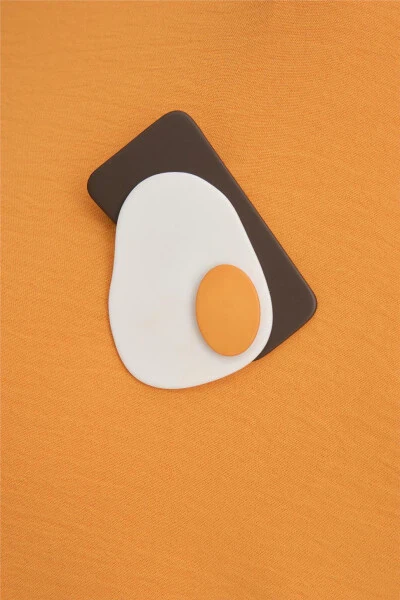 Блуза Armine с брошью, размер средний (3100), цвет имбирный. - 11