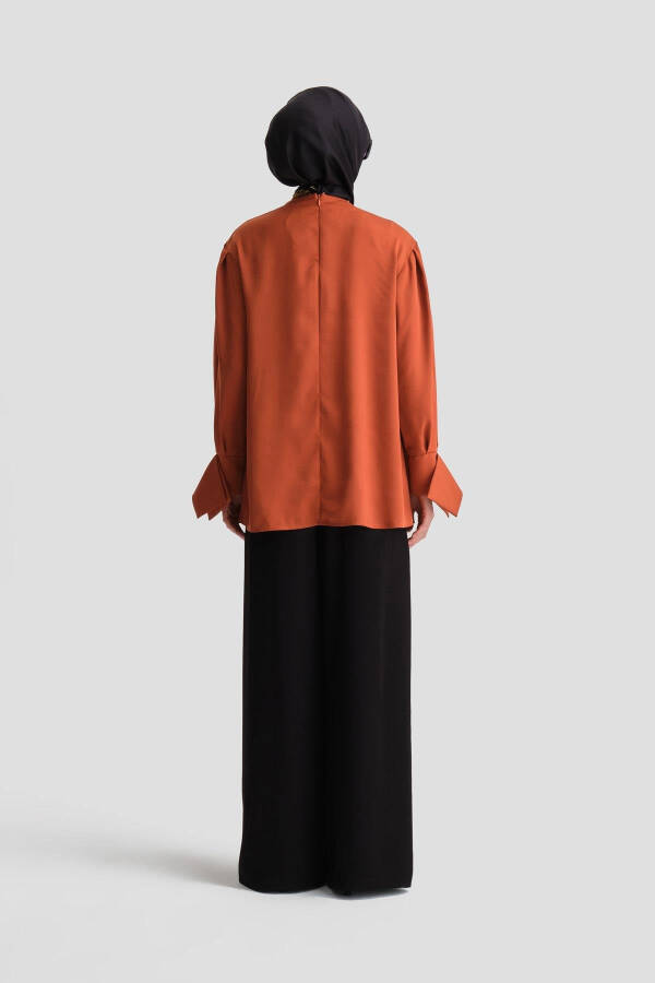 Блузка Armine с манжетами и поясом 24K3612 Терракотовый - 10