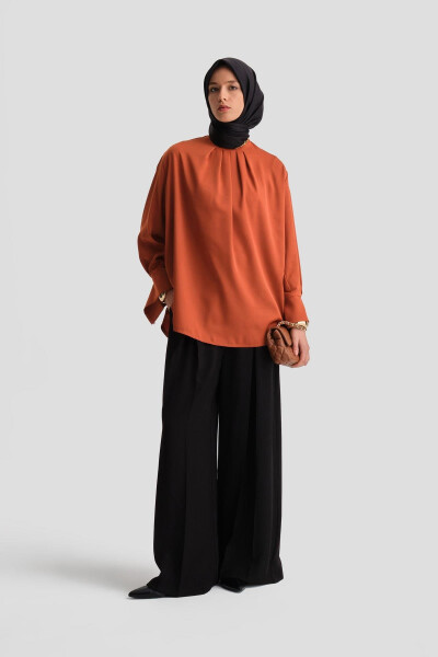 Блузка Armine с манжетами и поясом 24K3612 Терракотовый - ARMINE (1)