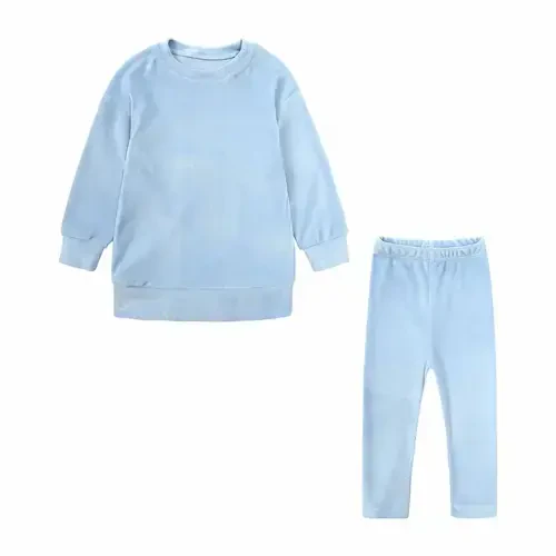 BLVB 2Pcs Fashion Toddler Baby Boy Girl Velvet Long Sleeve Sweatshirt Tops Pant Set Tracksuit Clothes for Kids - 3
