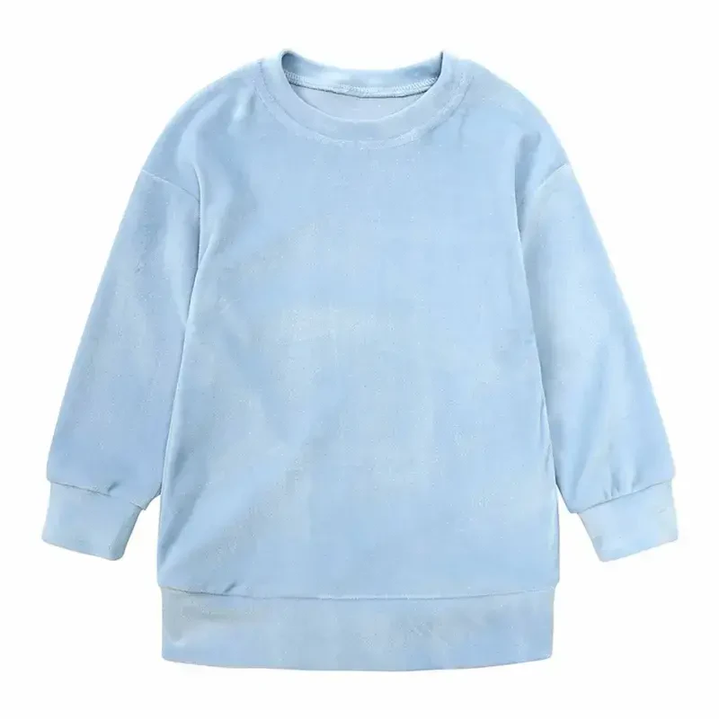 BLVB 2Pcs Fashion Toddler Baby Boy Girl Velvet Long Sleeve Sweatshirt Tops Pant Set Tracksuit Clothes for Kids - 7