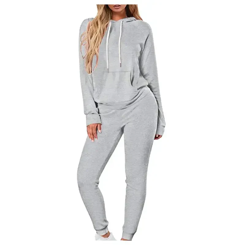 BLVB Women Jogger Outfit Matching Sweat Suits Long Sleeve Hooded Sweatshirt Sweatpants 2 Piece Workout Sports Tracksuit- - BLVB