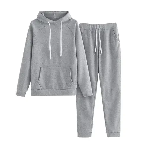 BLVB Women Jogger Outfit Matching Sweat Suits Long Sleeve Hooded Sweatshirt and Sweatpants 2 Piece Lounge Sets Tracksuit- - 1