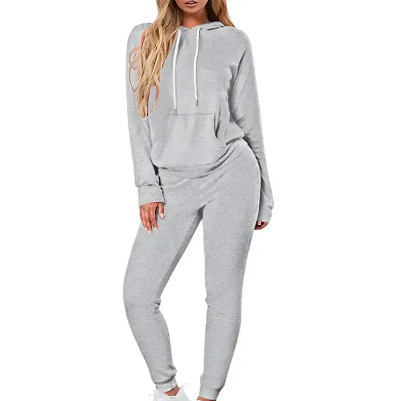BLVB Women Jogger Outfit Matching Sweat Suits Long Sleeve Hooded Sweatshirt Sweatpants 2 Piece Workout Sports Tracksuit - 2
