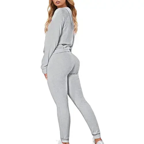 BLVB Women Jogger Outfit Matching Sweat Suits Long Sleeve Hooded Sweatshirt Sweatpants 2 Piece Workout Sports Tracksuit - BLVB (1)