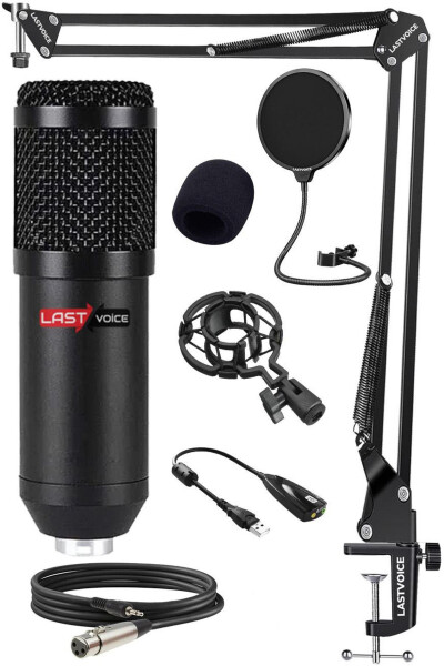 Bm800bt Black Condenser Microphone Stand Filter Sound Card (WORKS ON PC AND PHONE) - 3