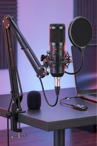 Bm800bt Black Condenser Microphone Stand Filter Sound Card (WORKS ON PC AND PHONE) - LASTVOICE (1)