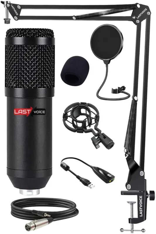 Bm800bt Black Kondanser Mikrofon Stand Filtre Ses Kartı - Siyah - LASTVOICE