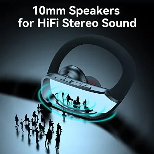 bmani Simsiz Quloqchinlar Bluetooth Quloqchinlar 48 soat o'ynash Sport Quloqchinlar LED displeyli Quloq usti Quloqchinlar Quloq ilmoqlari bilan O'rnatilgan mikrofonli гарнитура Mashq qilish uchun Yalpiz yashil - 5