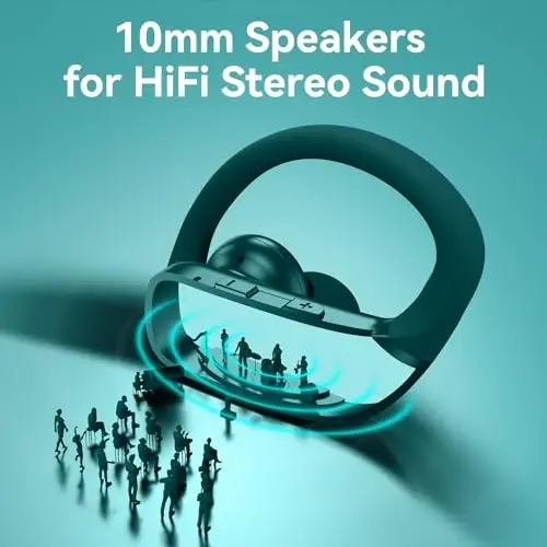 bmani Wireless Earbuds Bluetooth Headphones 48hrs Play Back Sport Earphones with LED Display Over-Ear Buds with Earhooks Built-in Mic Headset for Workout Green - 5