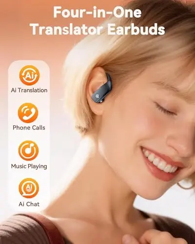 bmanl Simsiz Quloqchinlar Bluetooth Quloqchinlar 48 soat Davom Etish Sport Quloqchinlari LED Displeyli Quloq Usti Quloqchinlari Quloq Ilgaklari O'rnatilgan Mikrofonli Garniтура Mashq Uchun Mo'ljallangan Ko'k - 3