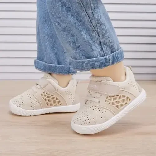 BMCiTYBM Baby Boy Girl Shoes Breathable Mesh Walking Shoes Lightweight Non-Slip Sneakers Infant First Walkers 6 9 12 18 24 Month - 6
