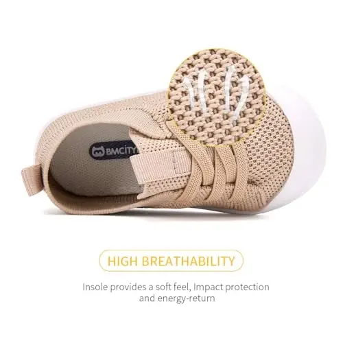 BMCiTYBM Baby Shoes Boy Girl Infant Sneakers Non-Slip First Walkers 6 9 12 18 24 Months - 4