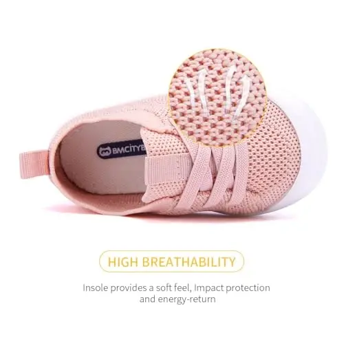 BMCiTYBM Baby Shoes Boy Girl Infant Sneakers Non-Slip First Walkers 6 9 12 18 24 Months - 4