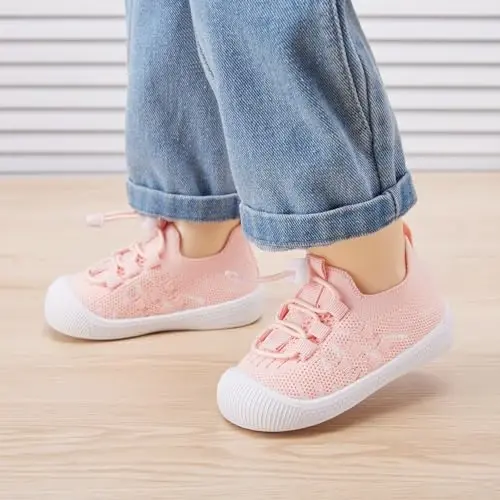BMCiTYBM Baby Shoes Infant Boy Girl First Walker Shoes Toddler Walking Shoes Lightweight Non-Slip Sneakers for 6 9 12 18 24 Months - BMCITYBM (1)