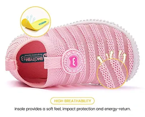 BMCiTYBM Baby Shoes Boy Girl Infant Sneakers Non-Slip First Walkers 6 9 12 18 24 Months - 4