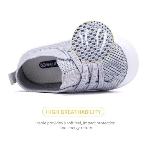 BMCiTYBM Baby Shoes Boy Girl Infant Sneakers Non-Slip First Walkers 6 9 12 18 24 Months - 4