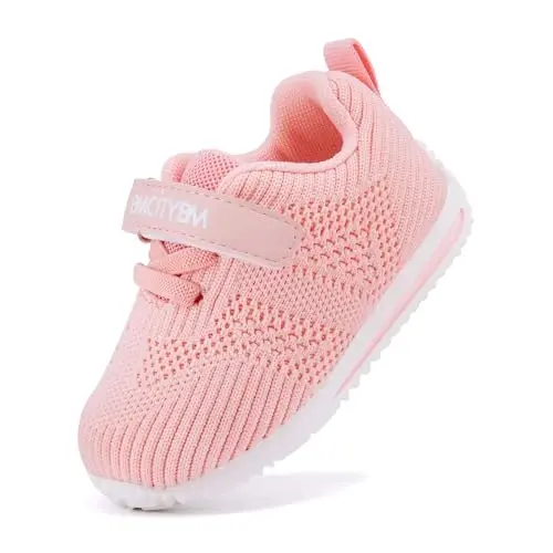 BMCiTYBM Baby Boy Girl Shoes Breathable Mesh Walking Shoes Lightweight Non-Slip Sneakers Infant First Walkers 6 9 12 18 24 Month - 1