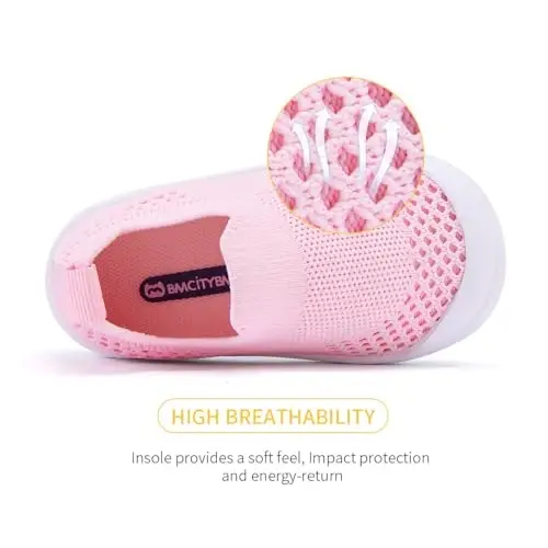 BMCiTYBM Baby Sneakers Girls Boys Lightweight Breathable Mesh First Walkers Shoes 6-24 Months - 4