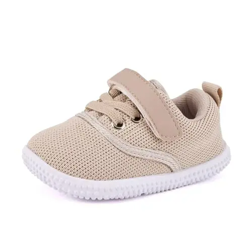 BMCiTYBM Baby Walking Shoes Infant Boy Girl First Walker Sneakers Breathable Lightweight Non-Slip Barefoot Shoes 6 9 12 18 24 Months - 1