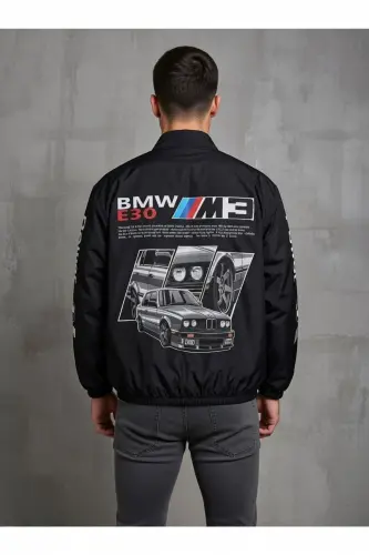 Bmw ///m M3 Unisex Parachute Fabric Oversize Digital Printed Navy Blue Windbreaker Raincoat Thin Jacket-Blue - 6