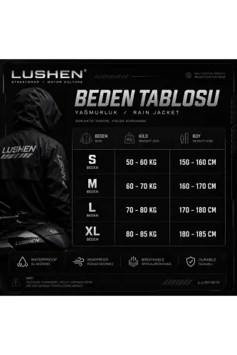 Bmw ///m Retro Unisex Parachute Fabric Oversize Digital Printed Black Windbreaker Raincoat-Navy Blue - LUSHEN (1)