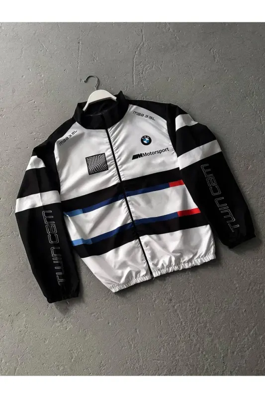 BMW //M Retro Unisex Parashyut Mato O'lchamli Raqamli Chop etilgan Qora Shamollik Yomg'irlik - 2