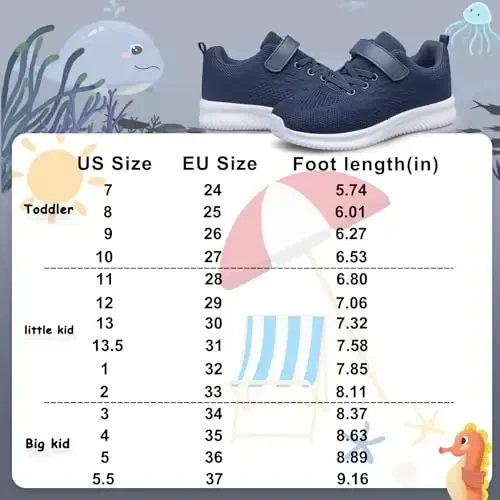 BNV Boys Girls Sneakers Kids Shoes Unisex Lightweight Breathable Athletic Running Tennis Fitness Shoes for Toddler/Little Kid/Big Kid - MODAZONE (1)
