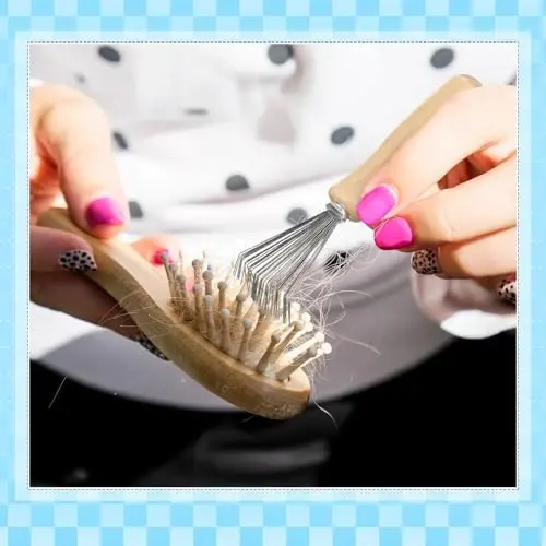 Boao 2 Pieces Hair Brush Cleaning Tool Comb Cleaner Brush Mini Comb Cleaning Hair Remover Tool for Removing Dust Home and Salon Use(Green, Wood Color) - 2