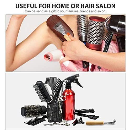 Boao 2 Pieces Hair Brush Cleaning Tool Comb Cleaner Brush Mini Comb Cleaning Hair Remover Tool for Removing Dust Home and Salon Use(Black, Wood Color) - 5