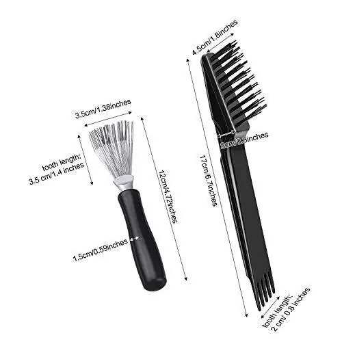Boao 2 Pieces Hair Brush Cleaning Tool Comb Cleaner Brush Mini Comb Cleaning Hair Remover Tool for Removing Dust Home and Salon Use(Black Color) - 6