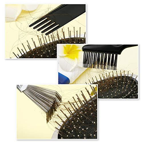 Boao 2 Pieces Hair Brush Cleaning Tool Comb Cleaner Brush Mini Comb Cleaning Hair Remover Tool for Removing Dust Home and Salon Use(Black Color) - 4