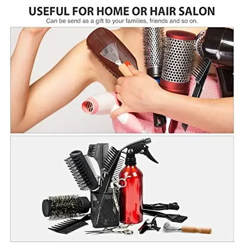 Boao 2 Pack Hair Brush Cleaner,Black Color,Wooden Handle Rake | Dual Rake and Brush Cleaner, Removes Hair, Dust and Buildup, Mini Accessory for Home and Salon - 5