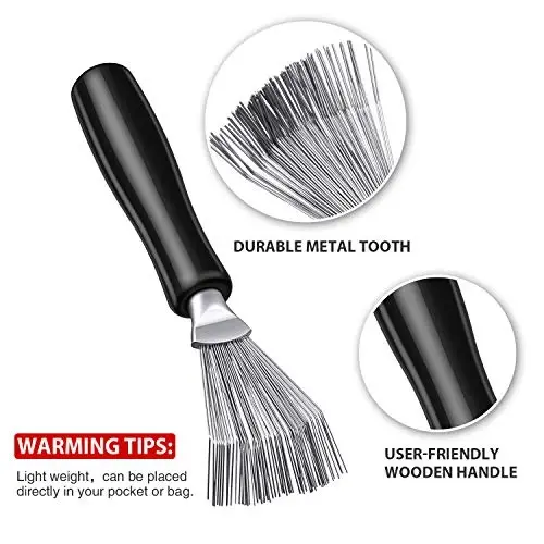 Boao 2 Pieces Hair Brush Cleaning Tool Comb Cleaner Brush Mini Comb Cleaning Hair Remover Tool for Removing Dust Home and Salon Use(Black Color) - 3