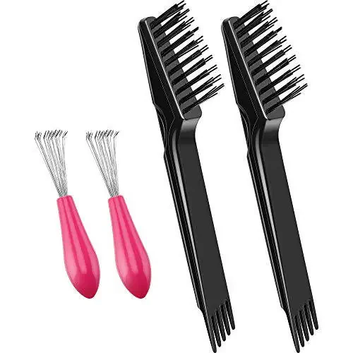 Boao 4 Pcs Hair Brush Cleaning Set Tool Mini Hair Cleaning Brush Cleaner Tool for Removing Dust Home Salon Use (Black) - 1
