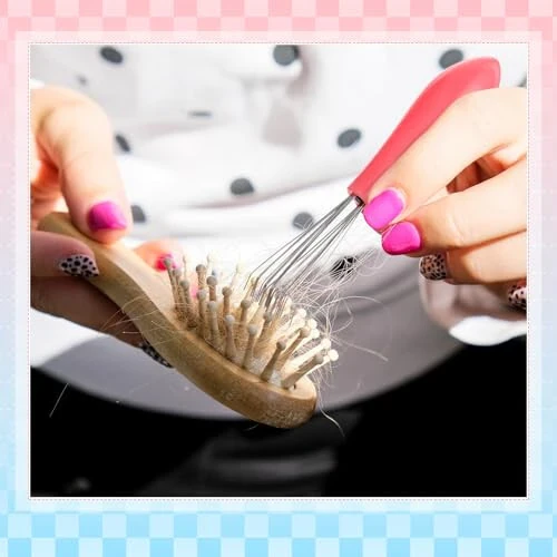 Boao 4 Pcs Hair Brush Cleaning Set Tool Mini Hair Cleaning Brush Cleaner Tool for Removing Dust Home Salon Use(Green) - 7