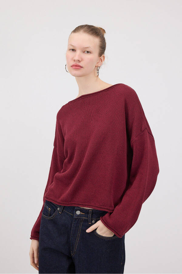 Boat Neck Knitted Sweater K10237-A5 - 5