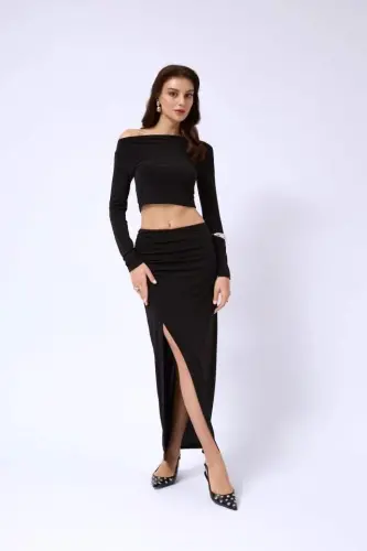 Boat Neck Long Sleeve Blouse - BÜYÜKBEDENIZ (1)