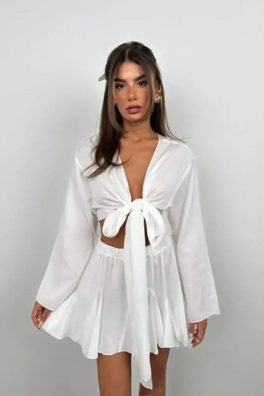 Boat Neck Long Sleeve Crop - 2