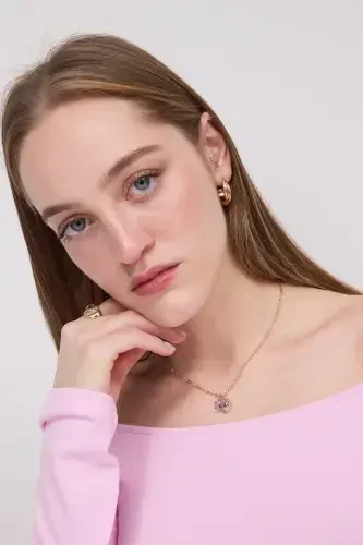 Boat Neck Long Sleeve Crop Top B1593-S8-PINK - ADDAX (1)