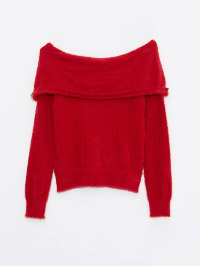 Boat Neck Plain Long Sleeve Women's Knit Sweater - 25